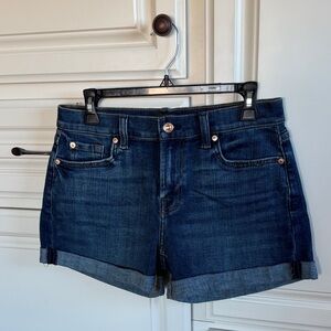 7 For All Mankind Dark Blue Jean Shorts
